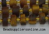 CRB1252 15.5 inches 5*8mm tyre matte yellow tiger eye beads