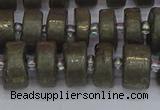 CRB1261 15.5 inches 6*12mm tyre matte pyrite gemstone beads