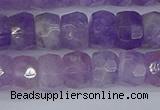 CRB1272 15.5 inches 6*10mm faceted rondelle lavender amethyst beads