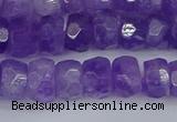 CRB1276 15.5 inches 6*10mm faceted rondelle lavender amethyst beads