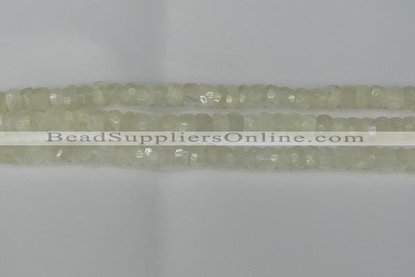 CRB1279 15.5 inches 5*8mm faceted rondelle white moonstone beads