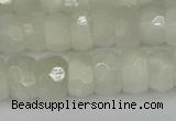 CRB1280 15.5 inches 6*10mm faceted rondelle white moonstone beads