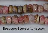 CRB1282 15.5 inches 4*6mm faceted rondelle rhodochrosite beads