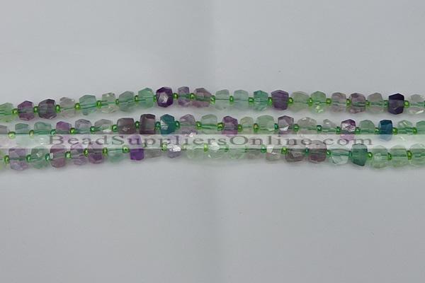 CRB1287 15.5 inches 5*8mm faceted rondelle fluorite beads