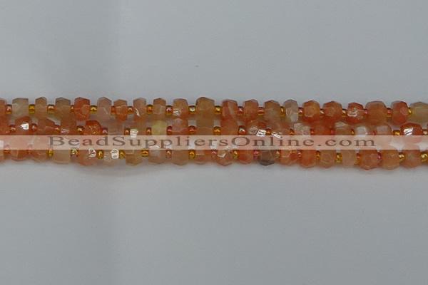 CRB1290 15.5 inches 4*6mm faceted rondelle moonstone beads