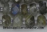 CRB1296 15.5 inches 6*10mm faceted rondelle labradorite beads