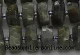 CRB1302 15.5 inches 6*12mm faceted rondelle labradorite beads