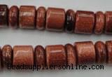 CRB131 15.5 inches 6*12mm & 10*12mm rondelle goldstone beads