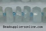 CRB1314 15.5 inches 7*14mm faceted rondelle aquamarine beads