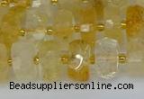 CRB1321 15.5 inches 6*10mm faceted rondelle citrine beads