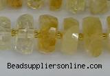 CRB1322 15.5 inches 6*12mm faceted rondelle citrine beads