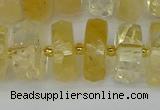 CRB1324 15.5 inches 8*16mm faceted rondelle citrine beads