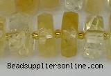 CRB1325 15.5 inches 8*18mm faceted rondelle citrine beads