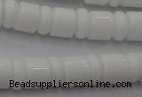 CRB133 15.5 inches 6*12mm & 10*12mm rondelle white porcelain beads