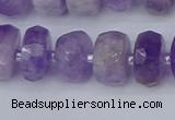 CRB1332 15.5 inches 6*12mm faceted rondelle lavender amethyst beads