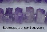 CRB1333 15.5 inches 7*14mm faceted rondelle lavender amethyst beads