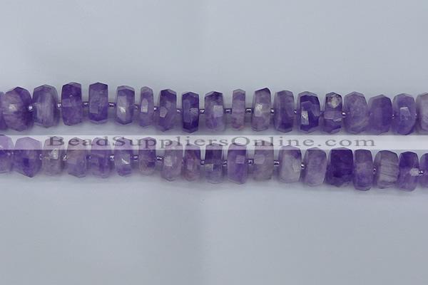 CRB1333 15.5 inches 7*14mm faceted rondelle lavender amethyst beads