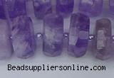 CRB1334 15.5 inches 8*16mm faceted rondelle lavender amethyst beads