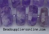 CRB1335 15.5 inches 8*18mm faceted rondelle lavender amethyst beads