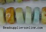 CRB1364 15.5 inches 8*16mm faceted rondelle Chinese amazonite beads