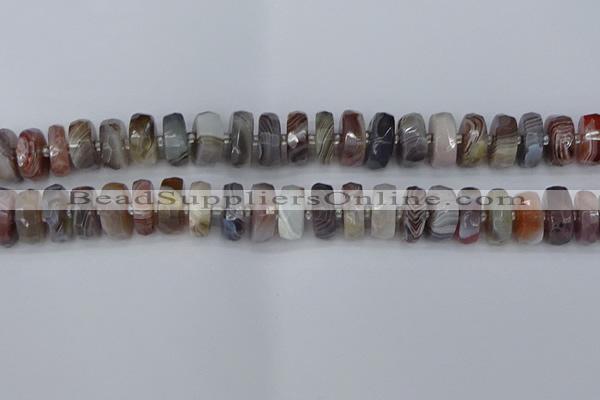 CRB1383 15.5 inches 7*14mm faceted rondelle botswana agate beads