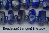 CRB1392 15.5 inches 6*12mm faceted rondelle lapis lazuli beads