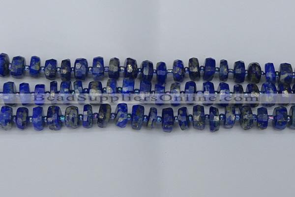 CRB1392 15.5 inches 6*12mm faceted rondelle lapis lazuli beads