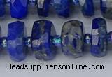 CRB1395 15.5 inches 8*18mm faceted rondelle lapis lazuli beads