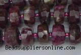 CRB1401 15.5 inches 6*10mm faceted rondelle tourmaline beads