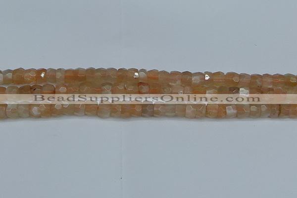 CRB1468 15.5 inches 4*6mm faceted rondelle moonstone beads