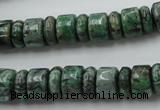 CRB170 15.5 inches 4*10mm – 7*10mm rondelle green picture jasper beads