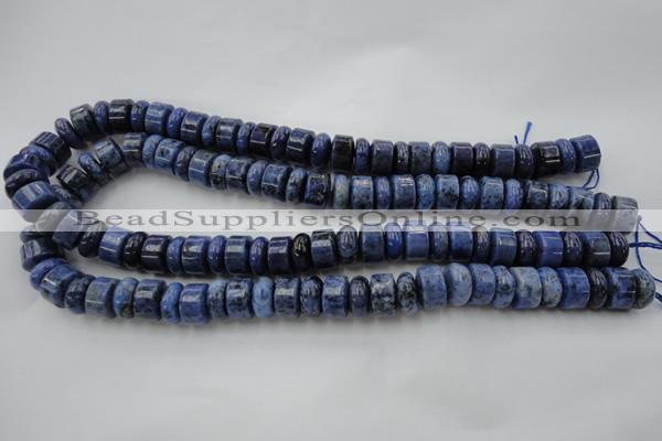 CRB177 15.5 inches 4*12mm – 8*12mm rondelle blue dumortierite beads