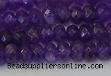 CRB1804 15.5 inches 4*6mm faceted rondelle amethyst beads