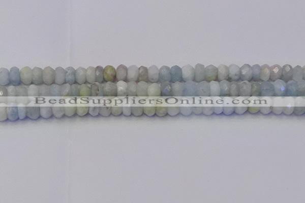 CRB1824 15.5 inches 5*7mm faceted rondelle aquamarine beads