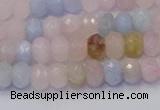 CRB1828 15.5 inches 4*6mm faceted rondelle morganite beads