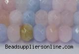 CRB1829 15.5 inches 5*8mm faceted rondelle morganite beads