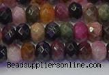 CRB1832 15.5 inches 4*6mm faceted rondelle tourmaline beads