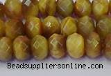 CRB1837 15.5 inches 5*8mm faceted rondelle golden tiger eye beads