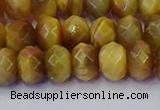 CRB1838 15.5 inches 6*10mm faceted rondelle golden tiger eye beads