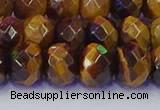 CRB1842 15.5 inches 6*10mm faceted rondelle yellow tiger eye beads