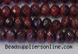 CRB1844 15.5 inches 4*6mm faceted rondelle red tiger eye beads