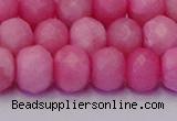 CRB1850 15.5 inches 6*10mm faceted rondelle pink opal beads