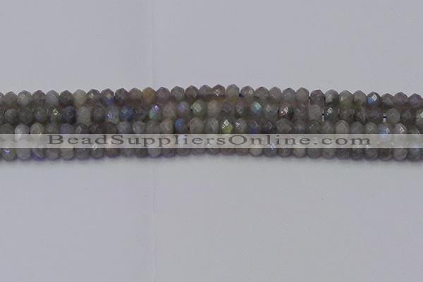 CRB1852 15.5 inches 4*6mm faceted rondelle labradorite beads