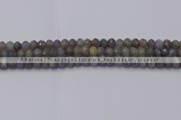 CRB1854 15.5 inches 6*10mm faceted rondelle labradorite beads