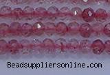 CRB1863 15.5 inches 2*3mm faceted rondelle strawberry quartz beads