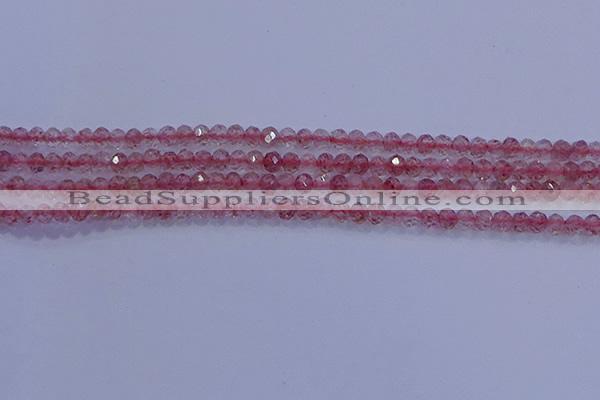 CRB1863 15.5 inches 2*3mm faceted rondelle strawberry quartz beads