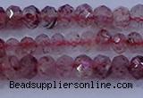 CRB1864 15.5 inches 2.5*4mm faceted rondelle strawberry quartz beads