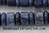 CRB187 15.5 inches 6*16mm – 10*16mm rondelle blue dumortierite beads