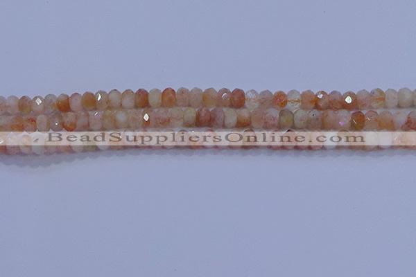 CRB1870 15.5 inches 2.5*4mm faceted rondelle sunstone beads