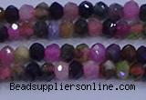 CRB1888 15.5 inches 2.5*4mm faceted rondelle tourmaline beads